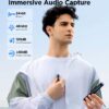 boya magic micrófono inalámbrico profesional 4 en 1, ai noise cancellation dnn, 48khz/24 bit, 40db, ultraligero 7g, pista de seguridad 12db, 30h batería, app boya central