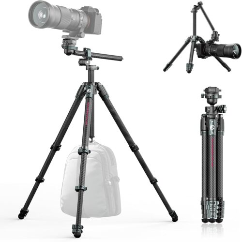 ulanzi trípode profesional jj05 glidego de fibra de carbono con columna central retráctil y rótula 360° hasta 183 cm para fotografía y vídeo