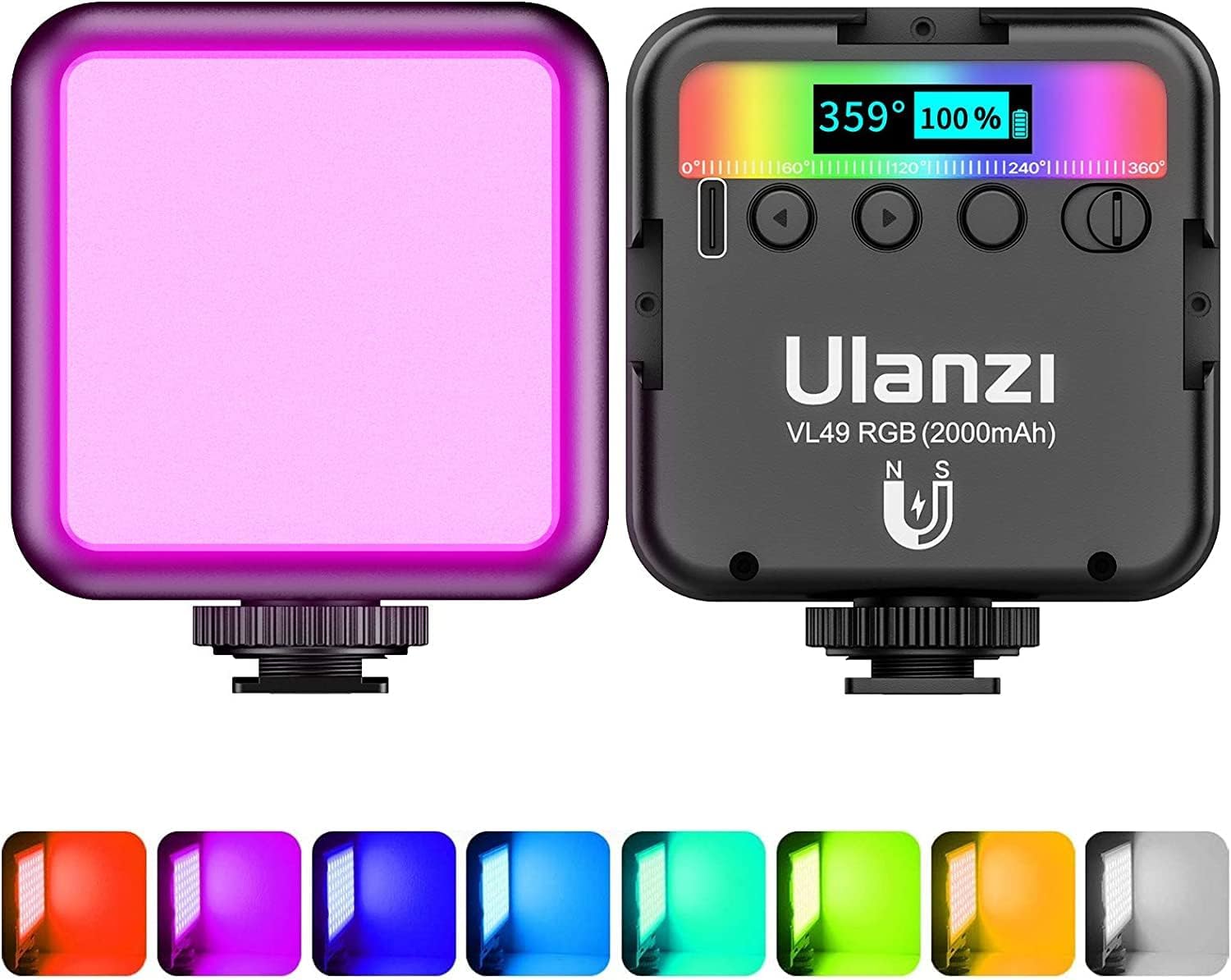 ulanzi vl49 rgb luz led portátil ulanzi vl49 rgb luz led portátil