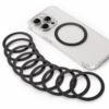 doce anillos magnéticos junto a smartphone plateado (1)